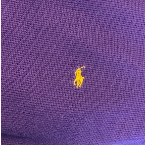 Polo Ralph Lauren Top Women's Size XL Purple Waffle Knit Long Sleeve Shirt - Image 5