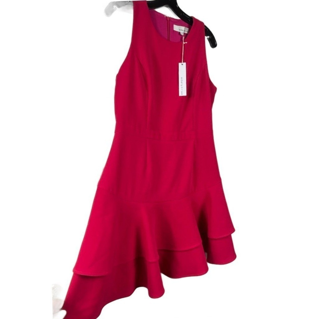 New Adelyn Rae Dress Women's Size Large Pink Sleeveless Ruffle Tiered Skirt - Image 3