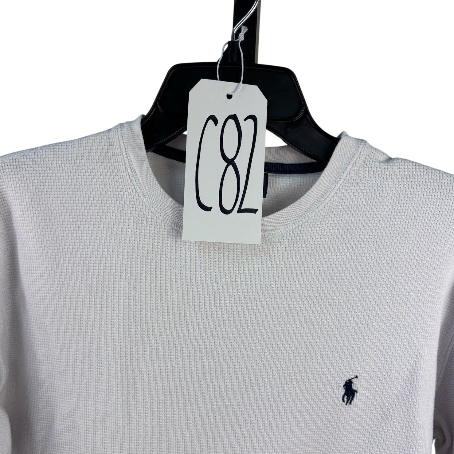 Polo Ralph Lauren Women's Size Medium White Waffle Knit Long Sleeve Shirt Top - Image 4