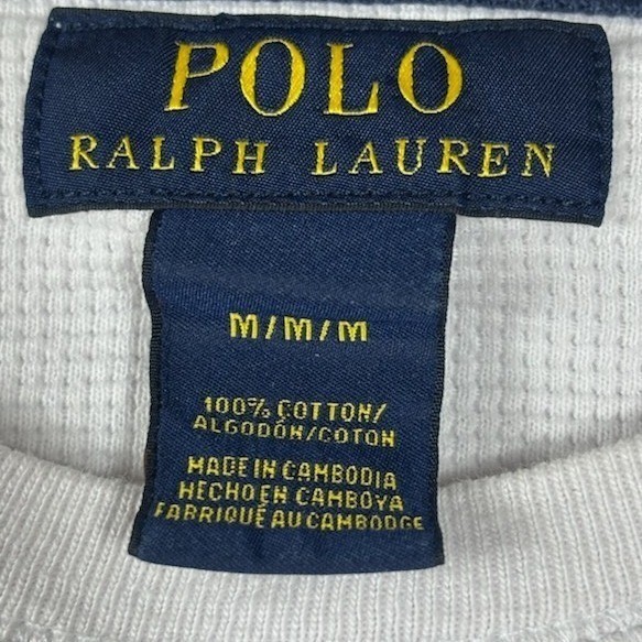 Polo Ralph Lauren Women's Size Medium White Waffle Knit Long Sleeve Shirt Top - Image 6