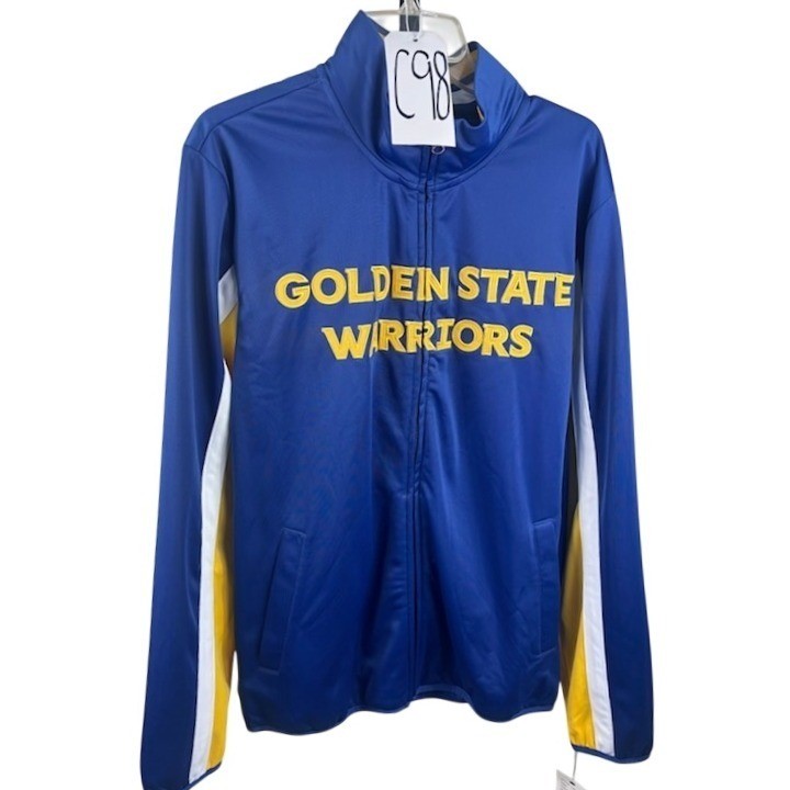 New Golden State Warriors Traxk Jacket Men's Size Large Blue Yellow Full Zip - Image 2