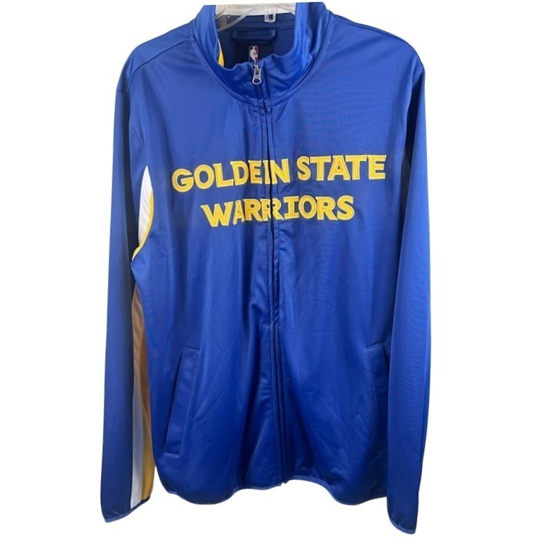 New Golden State Warriors Traxk Jacket Men's Size Large Blue Yellow Full Zip