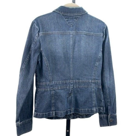 Tommy Hilfiger Women's Size Medium Blue Jean Classic Fit Denim Jacket Coat - Image 3