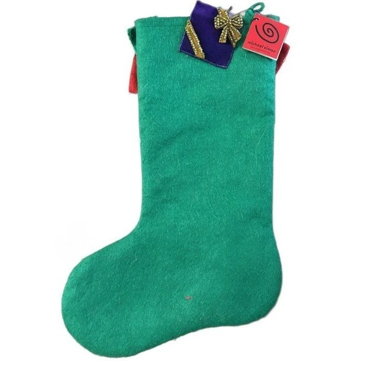 Vintage New Michael Simon Holly Presents Holiday Christmas Stocking Full Size - Image 5