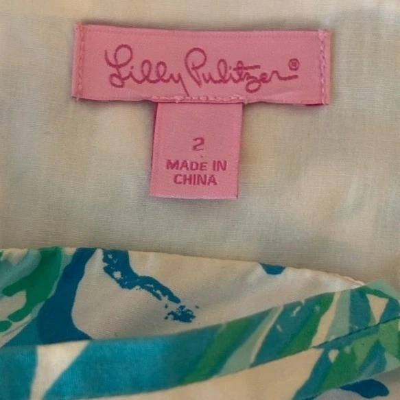 Lilly Pulitzer Dress Women's Size 2 Blue Green Floral Fit Flare Strappy - Image 5