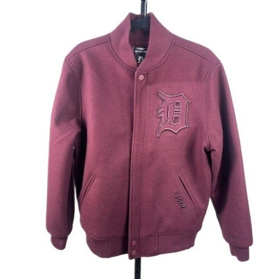 Pro Standard Detroit Tigers Men's Size Small Burgundy Wool Blend Varsity Jacket