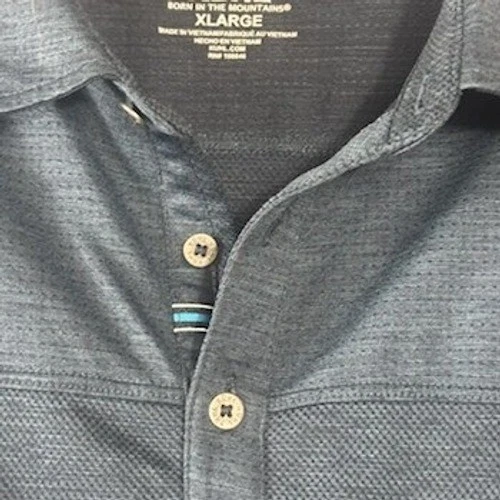 KUHL Men's Size XL Blue Heathered Short Sleeve Outdoor Polo Shirt Top - Image 6