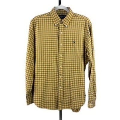 Ralph Lauren Shirt Men's Size Medium Yellow Flannel Classic Fit Button Down - Image 2
