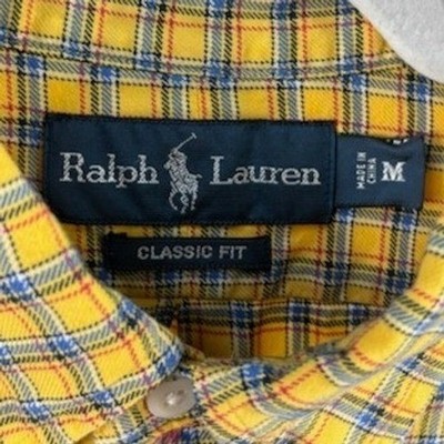 Ralph Lauren Shirt Men's Size Medium Yellow Flannel Classic Fit Button Down - Image 5