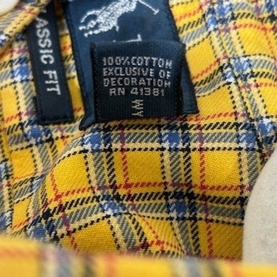 Ralph Lauren Shirt Men's Size Medium Yellow Flannel Classic Fit Button Down - Image 6