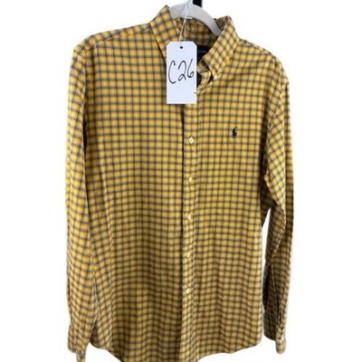 Ralph Lauren Shirt Men's Size Medium Yellow Flannel Classic Fit Button Down - Image 8