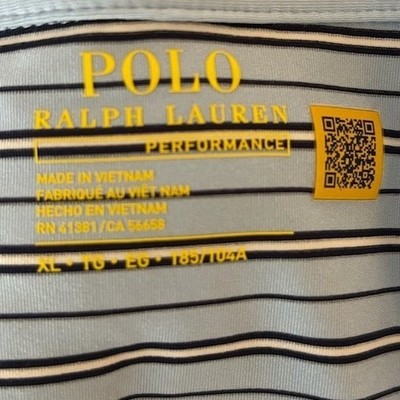 Polo Ralph Lauren Men's Size XL Blue Striped Performance Golf Polo Shirt - Image 5