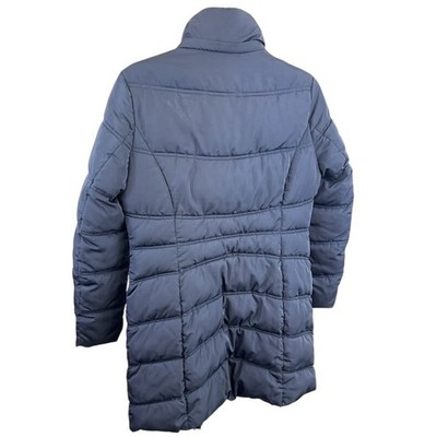 Tommy Hilfiger Women's Size Small Navy Blue Quilted Puffer Coat Jacket Full Zip - Image 2