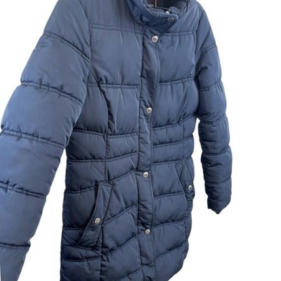 Tommy Hilfiger Women's Size Small Navy Blue Quilted Puffer Coat Jacket Full Zip - Image 3