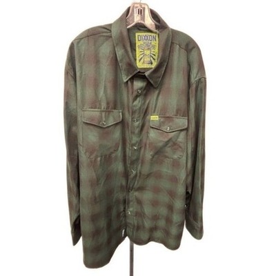 Dixxon Flannel Shirt Men's Size 4X Absinthe Plaid Long Sleeve Button Top Green - Image 3