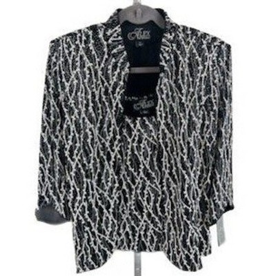 New Alex Evenings Women's Size Large Black White Twinset 2 Piece Jacket Top Set - Image 2
