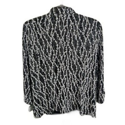 New Alex Evenings Women's Size Large Black White Twinset 2 Piece Jacket Top Set - Image 4