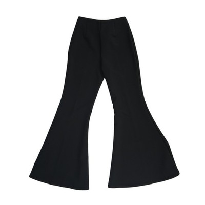 Anthropologie Flare Pants Women's Size 4 Black High Waist Side Zip Chic - Image 2