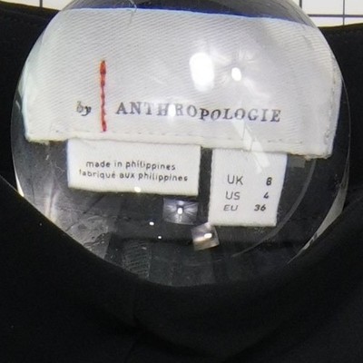 Anthropologie Flare Pants Women's Size 4 Black High Waist Side Zip Chic - Image 3