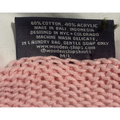 Wooden Ships Sweater Women's Size Medium Pink Heart V-Neck Sweater Valentine's - Image 5