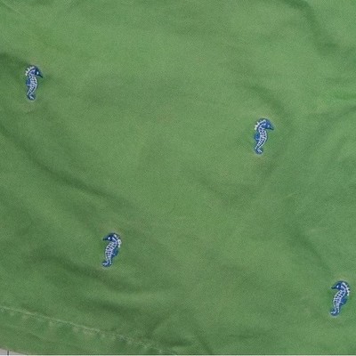 J McLaughlin Shorts Men's Size 34 Green Seahorse Embroidered Cotton - Image 3