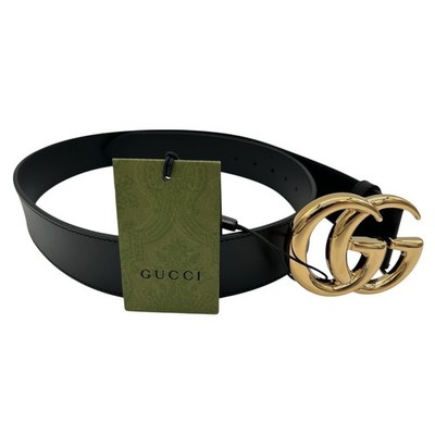 Gucci GG Marmont Belt Black Leather Gold Buckle Size 40 Authentic Men's Women's - Image 2
