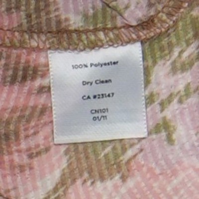 New Talbots Midi Dress Women's Size 10 Pink Green Abstract Ikat Ruffle Hem - Image 7