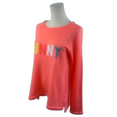 Lilly Pulitzer Danette Sweater Papaya Punch Sunny Intarsia Knit Top Size Medium - Image 2