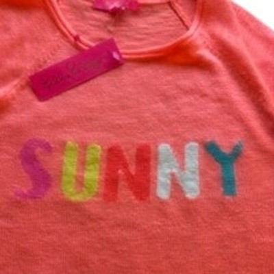 Lilly Pulitzer Danette Sweater Papaya Punch Sunny Intarsia Knit Top Size Medium - Image 3