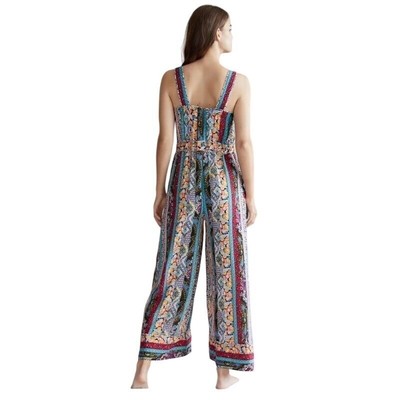 Anthropologie Calais Jumpsuit Boho Sleeveless Casual Wide Leg Size Large - Image 3