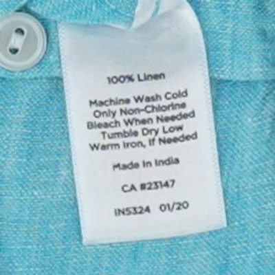 Talbots Tunic Top Women's Size Medium Blue Linen Roll Tab Sleeve Henley - Image 6
