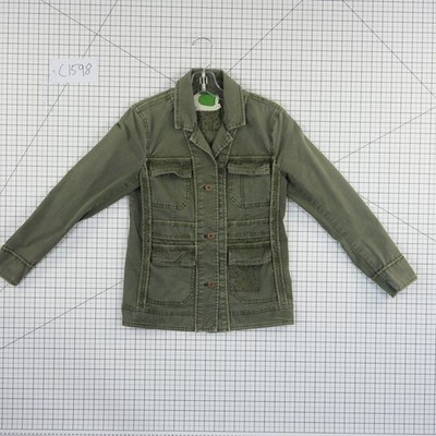 Anthropologie Utility Jacket Women's Size XS Petite Olive Green Cotton Coat - Image 7