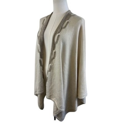 J.McLaughlin Rachel Wrap Heather Oatmeal Merino Wool Open Cardigan One Size $288 - Image 2