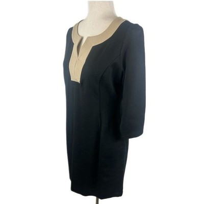 New Talbots Black Sheath Dress Beige Trim Career Party Style Size 6P Petite $129 - Image 2