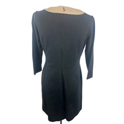 New Talbots Black Sheath Dress Beige Trim Career Party Style Size 6P Petite $129 - Image 3