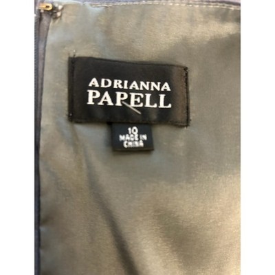 Adrianna Papell Gray Metallic Sleeveless Sheath Dress Cocktail Party Size 10 - Image 3