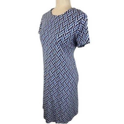 J.McLaughlin Dress Women's Size XL Geometric Print Blue White Career Casual - Image 2