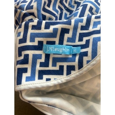 J.McLaughlin Dress Women's Size XL Geometric Print Blue White Career Casual - Image 4