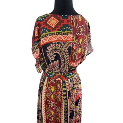 NWOT Harper Paisley Maxi Dress Bohemian V-Neck Flowy Party Dress Size Medium - Image 5