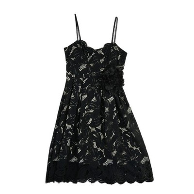 New Lilly Pulitzer Dress Women's Size 2 Onyx Black Orchid Lace Floral Applique - Image 2
