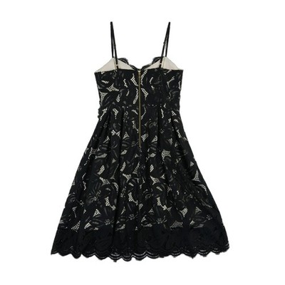 New Lilly Pulitzer Dress Women's Size 2 Onyx Black Orchid Lace Floral Applique - Image 3