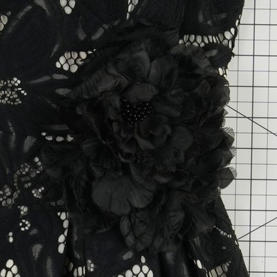 New Lilly Pulitzer Dress Women's Size 2 Onyx Black Orchid Lace Floral Applique - Image 4