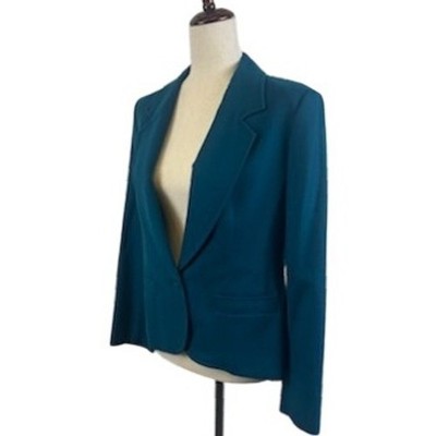 Pendleton Teal 100% Virgin Wool Blazer Women's Classic Career Jacket Size 10 USA - Image 2