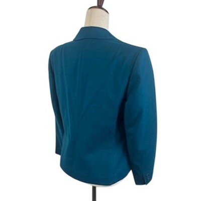 Pendleton Teal 100% Virgin Wool Blazer Women's Classic Career Jacket Size 10 USA - Image 3