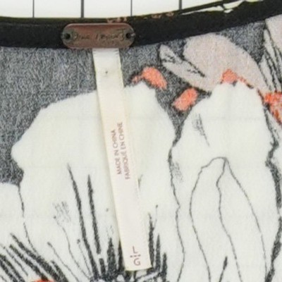 Free People Tunic Top Womens Size Large Black Floral Babydoll Bell Sleeve Blouse - Image 4