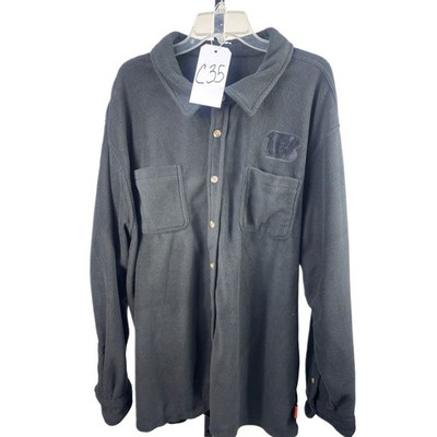 Cincinnati Bengals Men's Size XXL Black Button Up NFL Fleece Shirt Jacket - Image 7