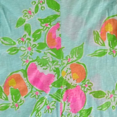Lilly Pulitzer Dress Women's Size Large Blue Pink Cotton Floral Shift 3/4 Sleeve - Image 4