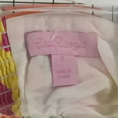 Lilly Pulitzer Halter Top Women's Size 2 Pink Orange Floral Eyelet Lace - Image 4