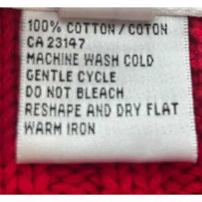 Talbots Red Cable Knit Cardigan Button Front Cotton Classic Sweater Size XL - Image 5