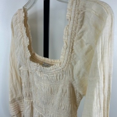 American Eagle Dress Womens Size Small Cream Smocked Square Neck Mini Milkmaid - Image 2